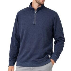Linksoul Men's XL Quarter Zip Pullover Sweatshirt Navy Cotton Blend Golf Casual
